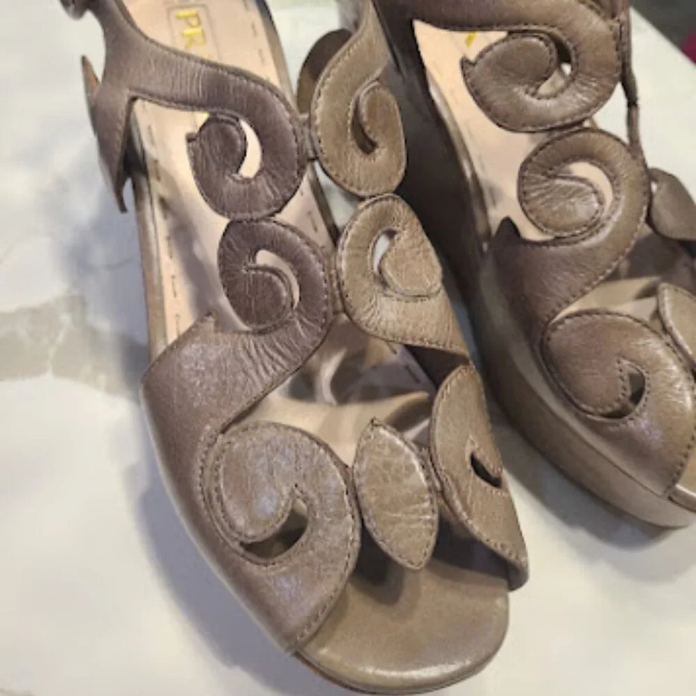 PRADA Platforms Leather EU 40 US size 9 or size 9.5